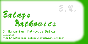 balazs matkovics business card