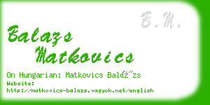 balazs matkovics business card